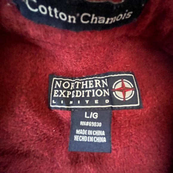 Large Mens Red/Brick Northern Expedition Limited Flannel - Picture 2 of 3